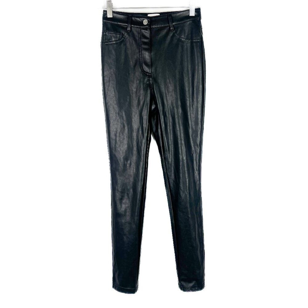 Aritzia Wilfred Free Charm Pant Vegan Leather Legging Black Fall Size 00 EUC